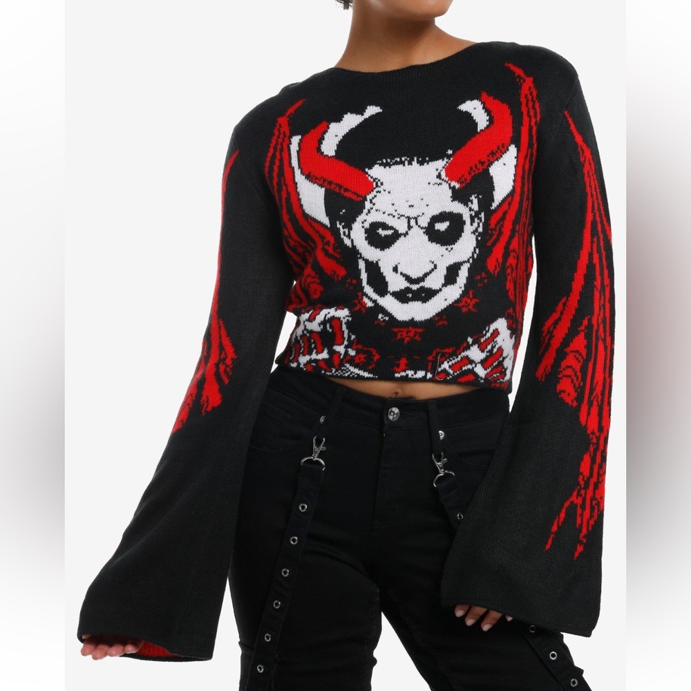 Ghost Winged Demon Papa Intarsia Crop Sweater Hot Topic‎ Papa Emeritus